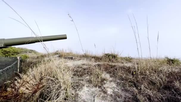 Houfnice Děla Pevnosti Macon Beaufort Severní Karolína — Stock video