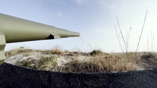 Dolů Hlavně Houfnice Děla Pevnosti Macon Poblíž Beaufort Severní Karolína — Stock video