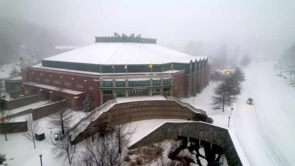 Holmes Center Snow Appalachian State University Boone North Carolina — Stock Video
