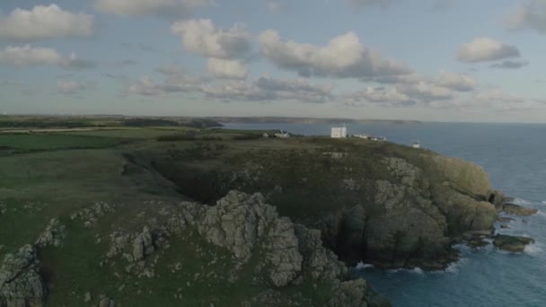 Antigua Estación Señal Punto Bajo Península Lagarto Cornwall Reino Unido — Vídeos de Stock
