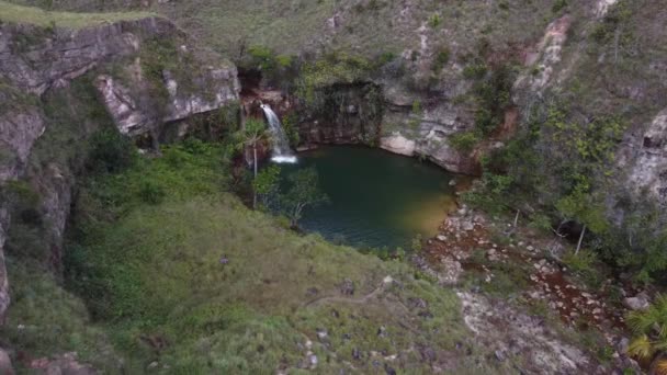 Αεροφωτογραφία Της Τοποθεσίας Γνωστή Oasis Που Βρίσκεται Στο Gran Sabana — Αρχείο Βίντεο