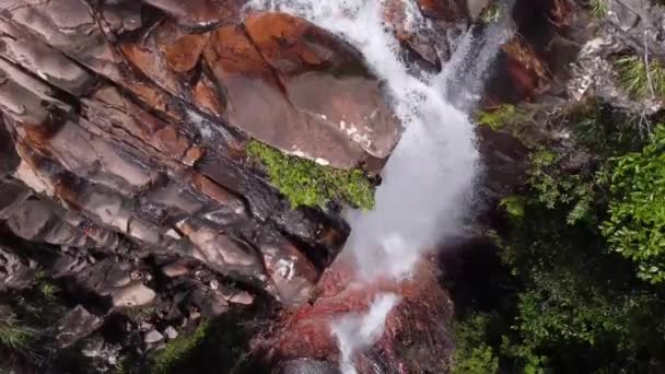 位于委内瑞拉大萨巴纳的Agua Fria瀑布的空中拍摄 — 图库视频影像
