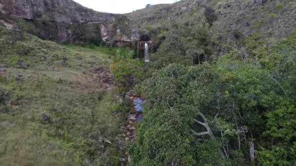 Luftaufnahme Des Als Oasis Bekannten Wasserfalls Der Gran Sabana Venezuela — Stockvideo