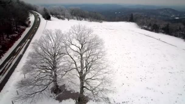 Lucht Baan Van Winter Berg Scène Buurt Van Boone Blazen — Stockvideo