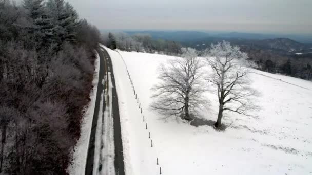 Arbres Aériens Vue Sur Montagne Près Boone Rocher Soufflant Carolina — Video