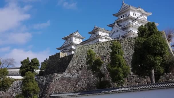 Himeji Burg Weiter Schuss Sonniges Wetter Hyogo Japan — Stockvideo