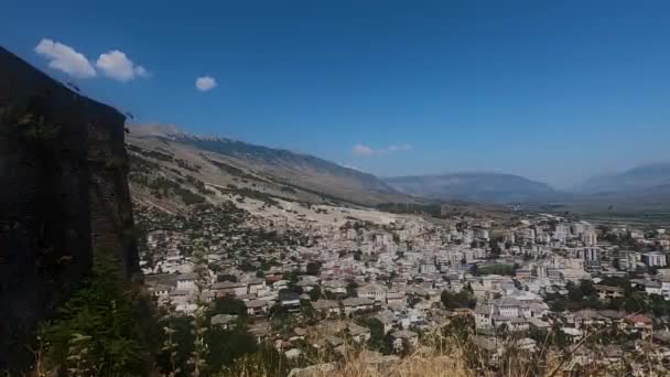 Widok Gjirokastr Twierdzy Zamku — Wideo stockowe