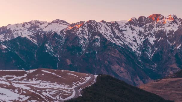 Tag Nacht Zeitraffer Bei Sonnenuntergang Benasque Tal Der Nähe Der — Stockvideo