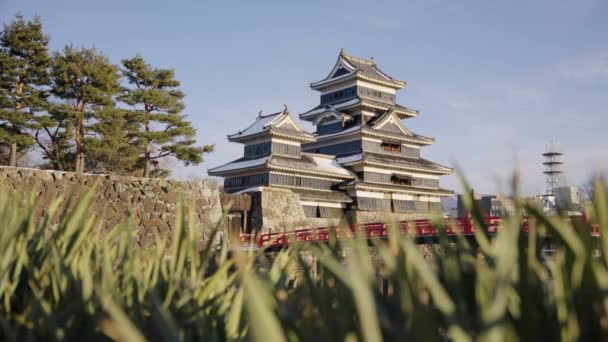 Matsumoto Castle Nagano Japan Časná Zima Zřízení Shot — Stock video