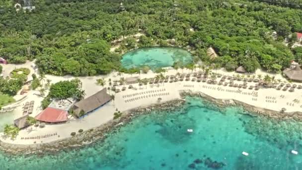 Cozumel México Vista Aérea Aves V15 Captura Parque Atracciones Privado — Vídeos de Stock