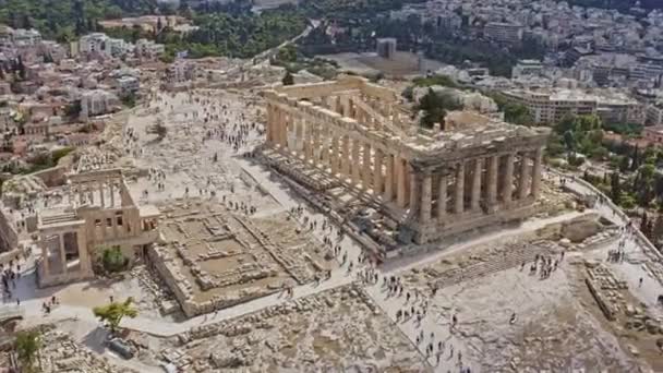 Atenas Grecia Aérea V18 Primer Plano Las Aves Vista Avión — Vídeos de Stock