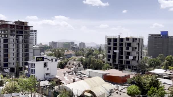 Skyline Statyczne Strzał Addis Abeba Nowej Konstrukcji — Wideo stockowe