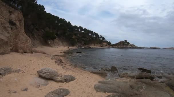 View Wild Coast Costa Brava Spain — Stock Video