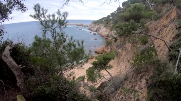 Wild Landscape Cliffs Catalan Coast Costa Brava — Stock Video