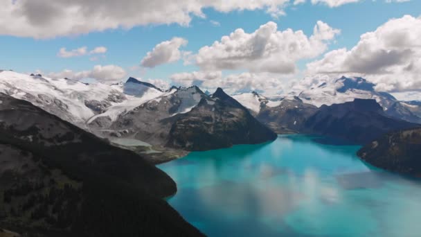 Garibaldi Lake Vista Aérea Drone Panorama Ridge Perto Whistler Canadá — Vídeo de Stock