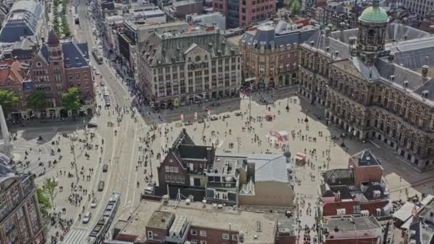 Amsterdam Netherlands Aerial V15 Cinematic Bird Eye See Capture Historical — 비디오