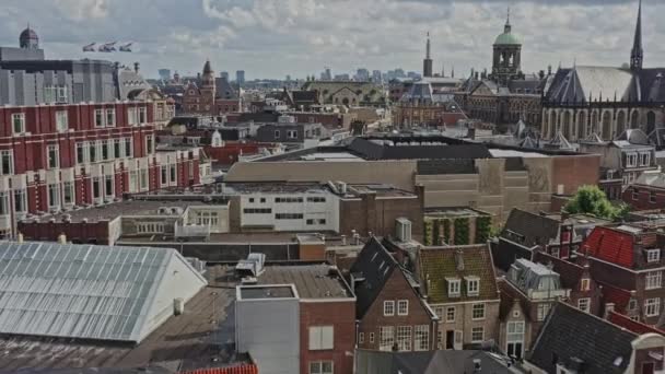 Amsterdam Netherlands Aerial V19 Low Level Pull Out Shot Taken — 비디오