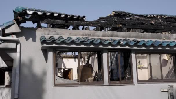 Ruins Burnt Japanese House Osaka Japan — Stock video