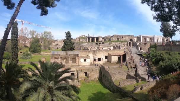 Pompei Şehrinin Arkeolojik Kalıntılarının Zamanı — Stok video