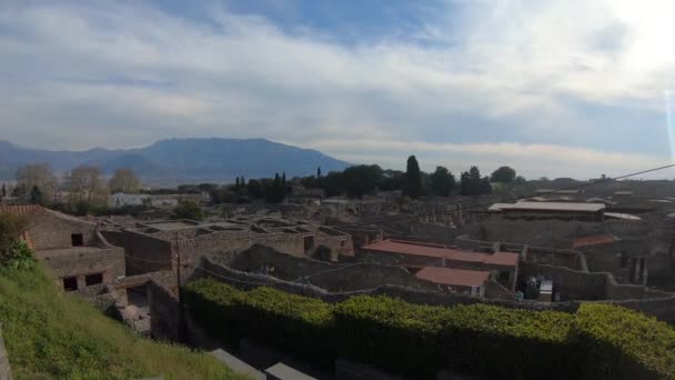 Pompei Şehrinin Arkeolojik Kalıntılarının Görüşleri — Stok video