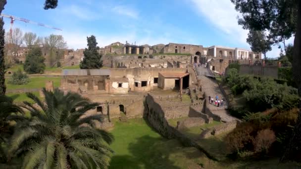Blick Auf Die Archäologischen Ruinen Der Stadt Pompeji — Stockvideo