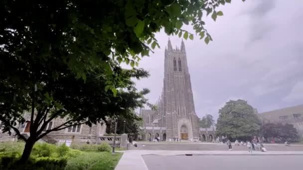 Weitschuss Schwenk Herzog Universität Kapelle — Stockvideo