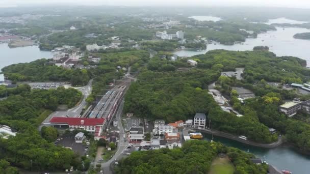 Kashikojima Luchtfoto Uitzicht Kleine Eiland Stad Mie Prefecture Japan — Stockvideo