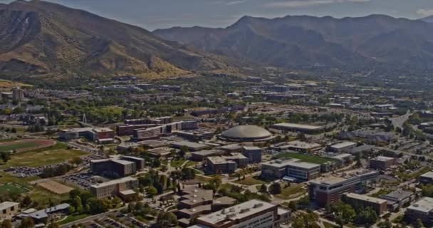 Vista Panorámica Salt Lake City Utah Aerial V57 Través Del — Vídeos de Stock