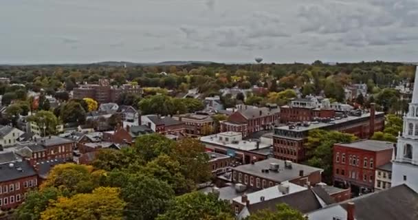 Newburyport Massachusetts Aerial Low Level Drone Flyover Beautiful Coastal Town — Video