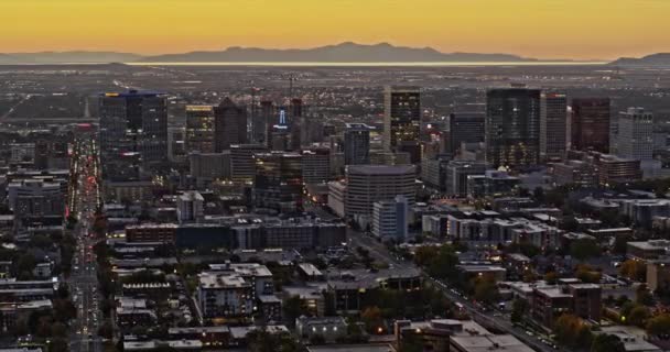 Salt Lake City Utah Aerial V34 Panorámica Hacia Oeste Desde — Vídeos de Stock