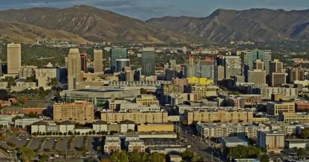 Salt Lake City Utah Aerial V27 Nadmořská Výška Drone Létat — Stock video