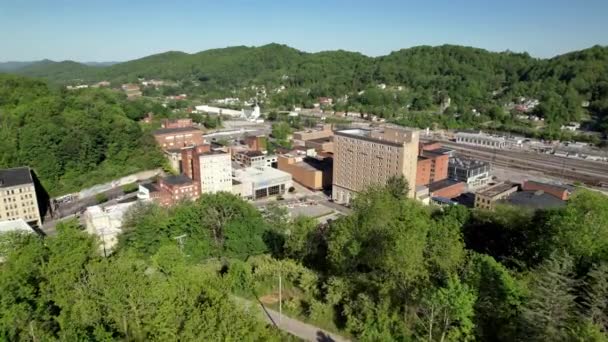 Poussée Aérienne Dessus Cime Des Arbres Dans Bluefield Virginia Ouest — Video