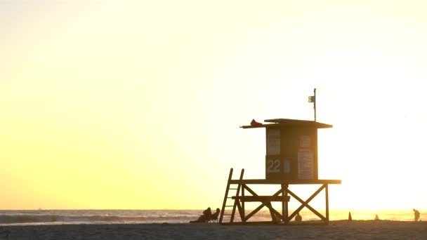 加利福尼亚纽波特海滩的日落场景 — 图库视频影像