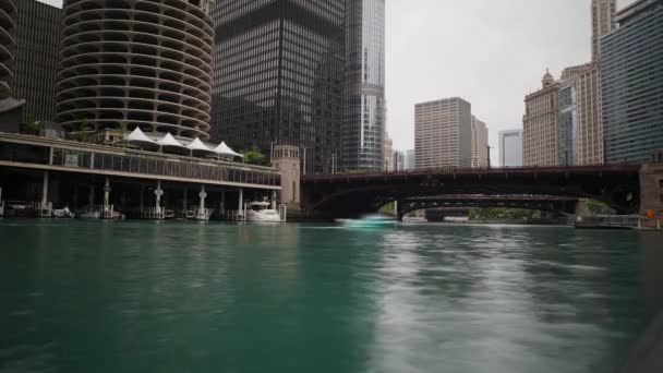 Upływ Czasu Chicago Riverwalk — Wideo stockowe