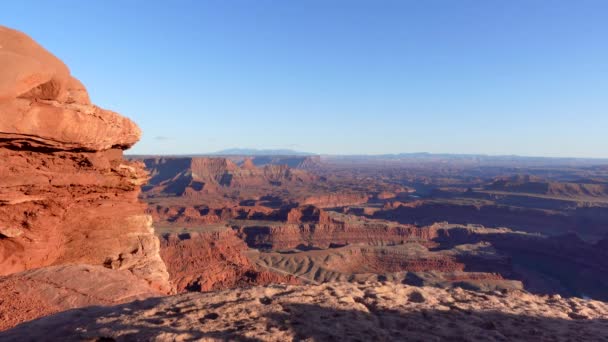 Slider Shot Canyons Rock Formations Dead Horse Point — Video Stock