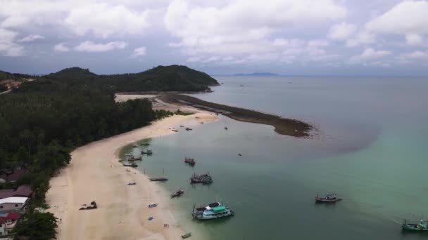 Aerial Drone View Island Koh Phangan Thailand Exotic Coast Panoramic — Stock Video