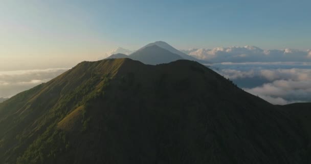 Východ Slunce Pohled Velkou Horu Batur Bali Abang Agung Pozadí — Stock video