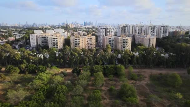 Bağımsızlık Parkından Tel Aviv Merkezine Doğru Uçan Bir Insansız Hava — Stok video