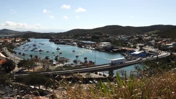 Kanál Laguny Araruama Pohledu Cabo Frio City Brazil — Stock video