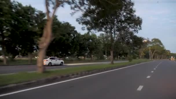 White Car Driving Rural Highway — Stock Video