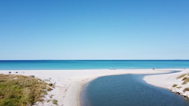 Rosignano Solvay Aerea Che Entra Lentamente Vista Spiagge Bianche Spiagge — Video Stock