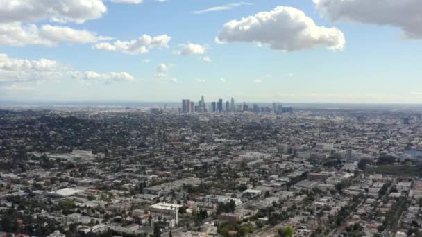 Vedere Aeriană Centrul Orașului Los Angeles Griffith Park Mount Hollywood — Videoclip de stoc