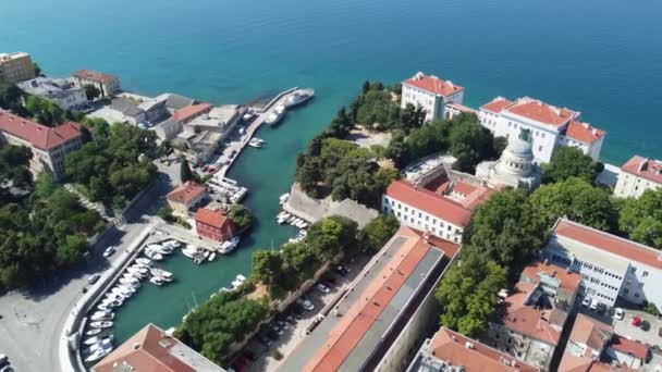 Λιμάνι Ζαντάρ Ζάρα Στην Κροατία Γυρίστηκε Από Ψηλά — Αρχείο Βίντεο