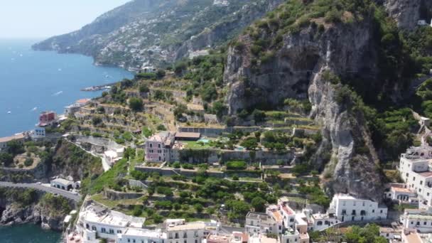 Talya Amalfi Sahilinde Güzel Bir Amalfi Manzarası — Stok video