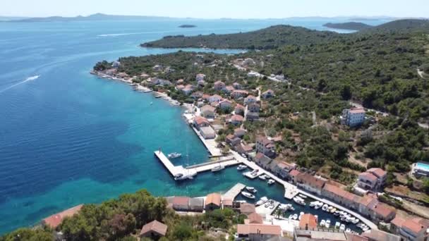Εξαιρετική Θέα Όλο Μικρό Νησί Της Κροατίας Ζαντάρ Ζάρα — Αρχείο Βίντεο