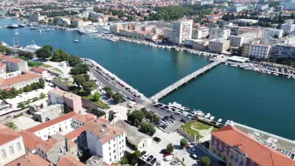 Γέφυρα Στην Κροατία Ζάρα Ένα Όμορφο Νησί — Αρχείο Βίντεο