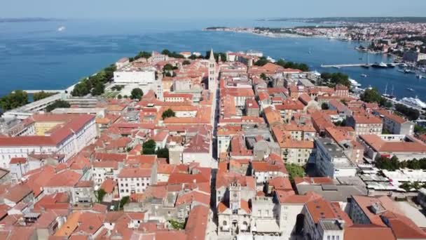 Εξαιρετική Ευρεία Άποψη Του Ζάρα Στην Κροατία — Αρχείο Βίντεο