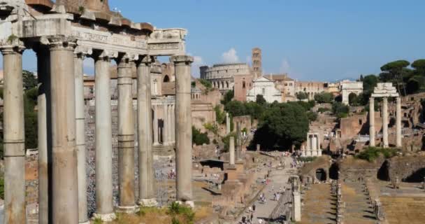 Temple Saturn Temple Castor Och Pollux Arch Titus Och Sacra — Stockvideo