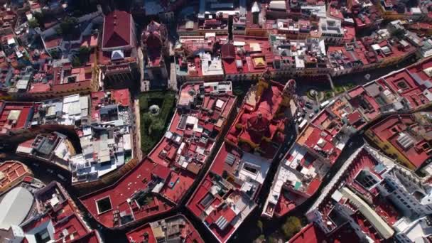 Retirada Aérea Para Revelar Uma Cidade Colorida Basílica Colegiata Nuestra — Vídeo de Stock