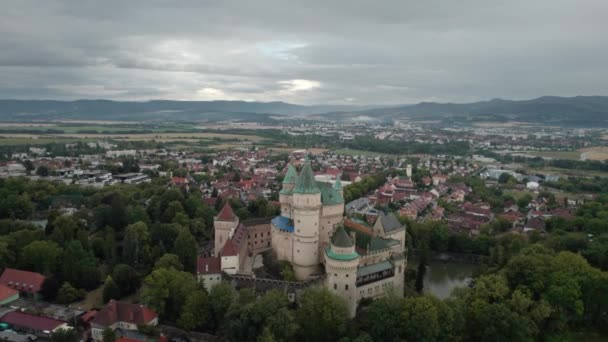 Vol Dessus Château Aérien Des Esprits Bojnice Slovaquie Château Conte — Video